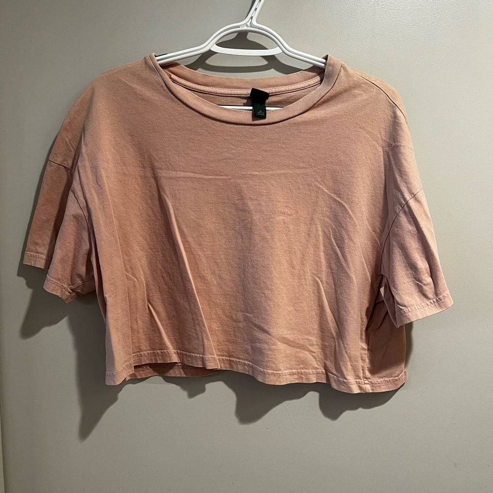 XL pink crop top